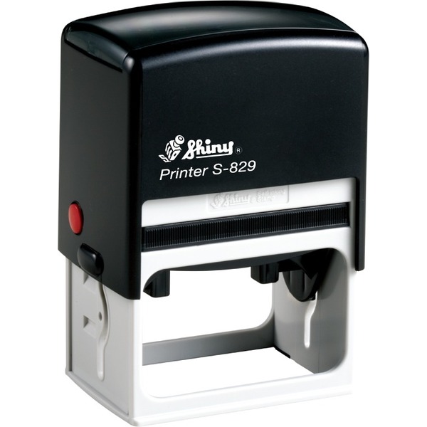 S-829D Custom Self-Inking Sate Stamp. Impression Area: 58mm x 38mm. Up 3 Lines of Custom Text Above the Date and 3 Lines Below.