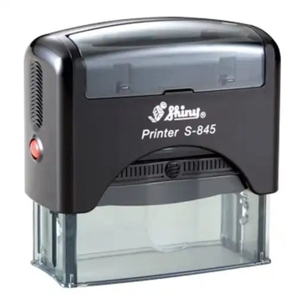 Shiny S845 self inking stamp. Impression size: 68mm x 23mm. Shop more rubber stamps on our website. Shop more custom self-inking stamps on our website. Delivery to all major cities Sydney, Melbourne, Brisbane, and Perth.